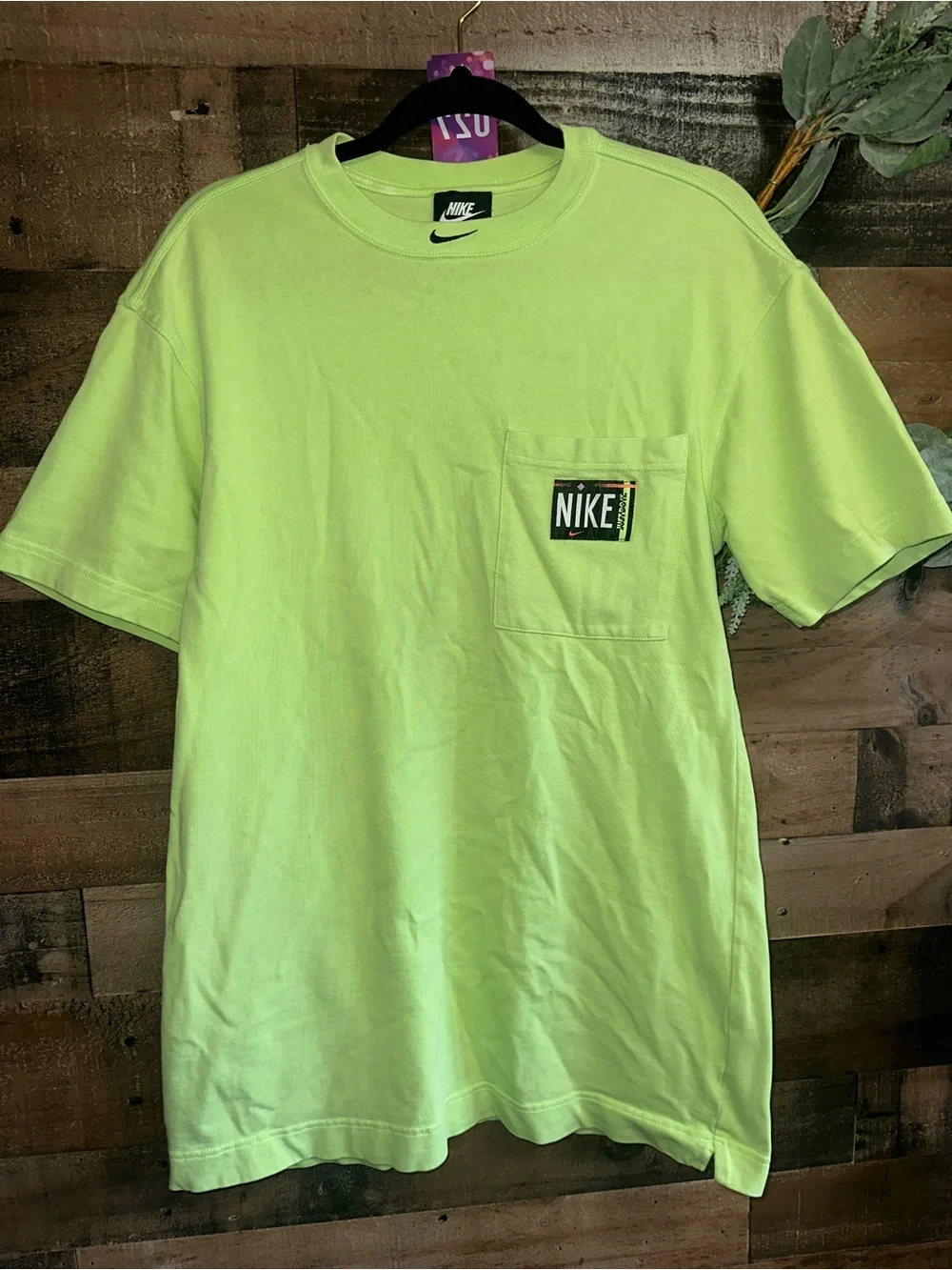 Nike Women’s Sporty T-shirt Dress, Oversized XS In Lime Green